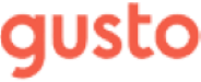Gusto company logo in lowercase orange letters.