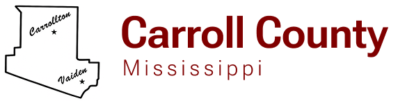 Carroll county tax collector logo with word mark and county shape.