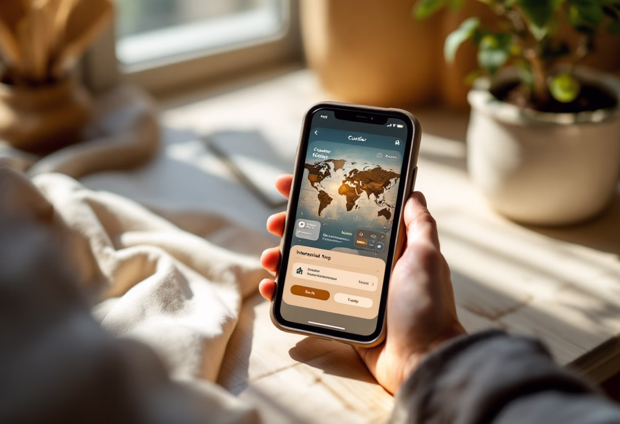 image of international delivery map for a courier & delivery service