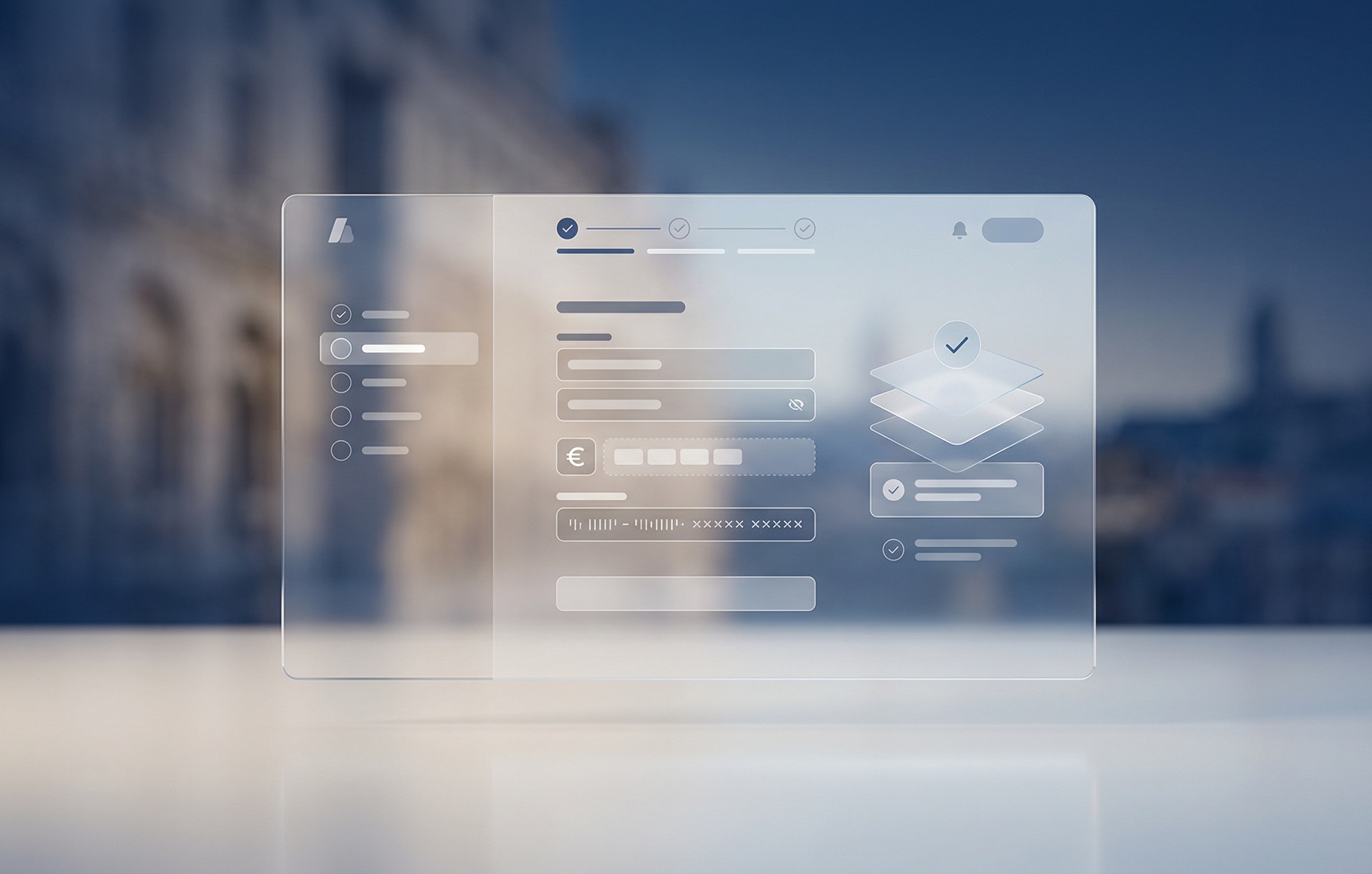 Digital onboarding interface representing remote IBAN account opening in Europe