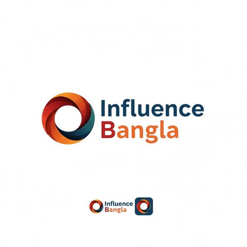 Influence Bangla logo with a multicolored circular design and the text 'Influence Bangla' in blue and orange.