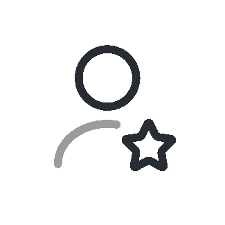 Icon of a person silhouette with a star symbol next to the right shoulder.