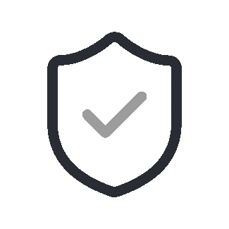 Shield icon with a checkmark symbolizing security or protection.