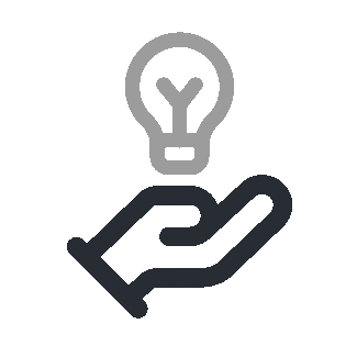 Open hand holding a glowing light bulb representing an idea or innovation.