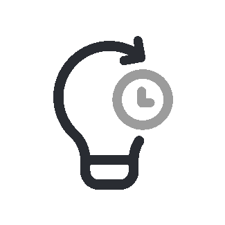 Light bulb with a clock icon inside, symbolizing timely innovation or ideas.