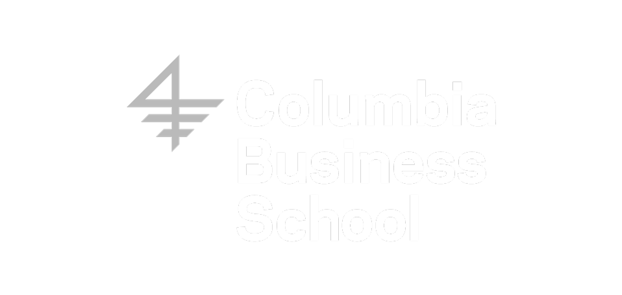 Columbia Business School logo with stylized emblem and text on black background.