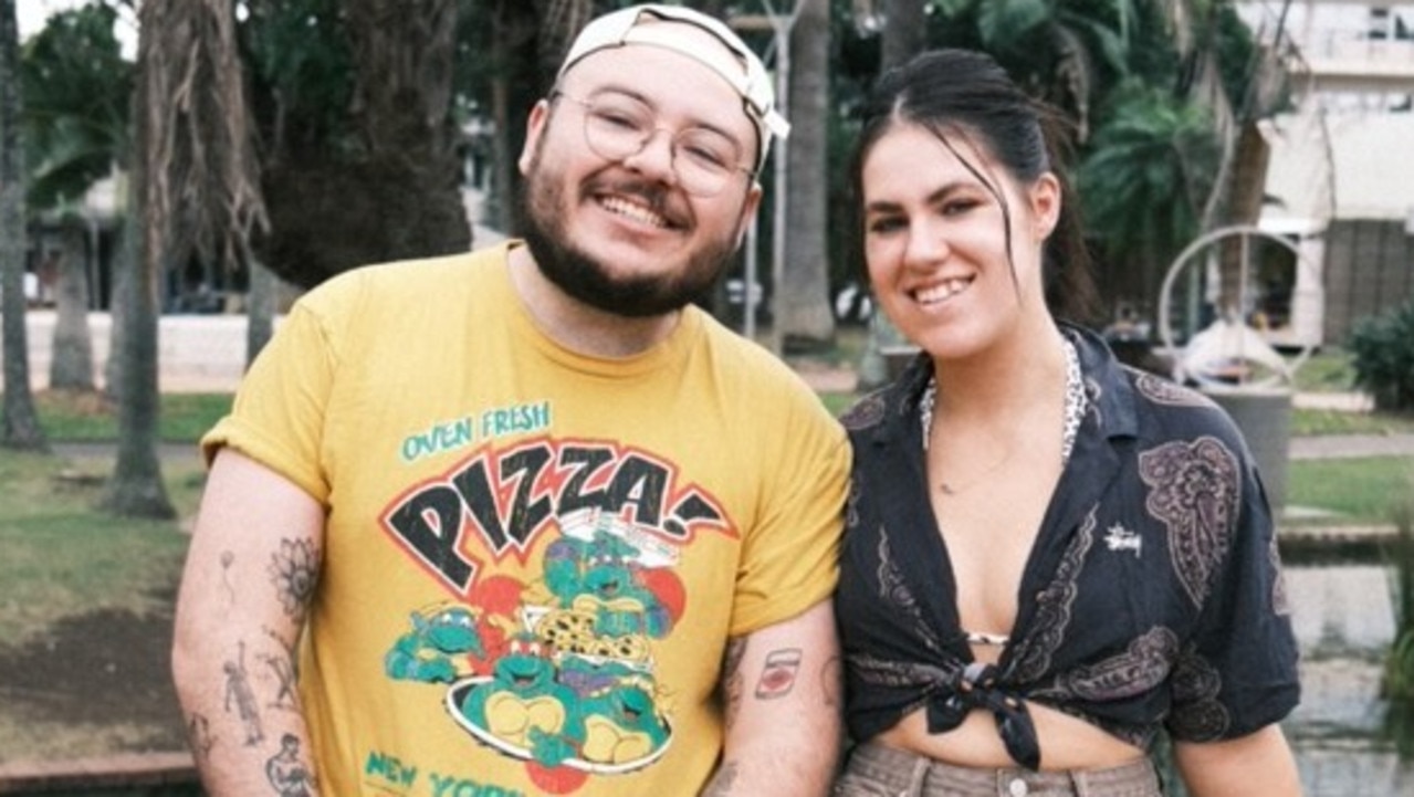 The young couple are living with James' parents to save for a house. Picture Supplied