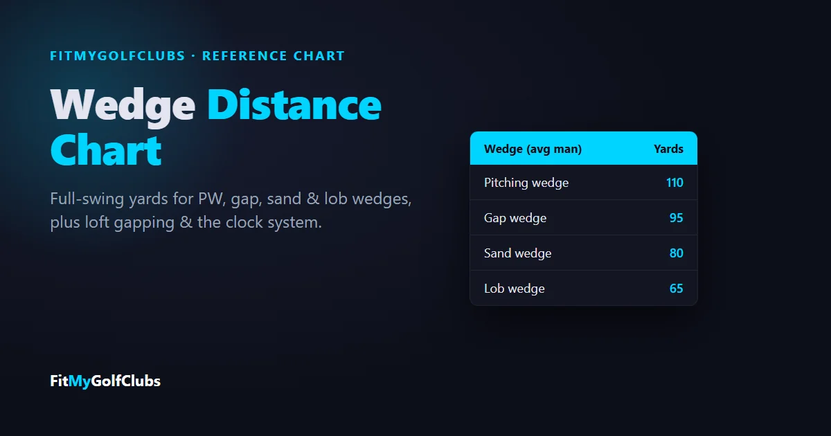 Wedge distance chart: average pitching, gap, sand and lob wedge yardages for men