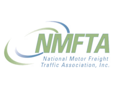 Logo of NMFTA with green and blue swooshes and text 'National Motor Freight Traffic Association, Inc.'