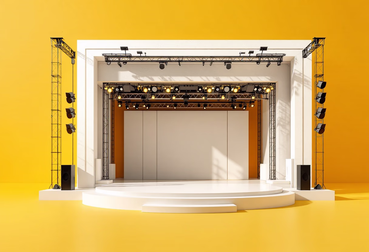 image of festival stage with dynamic structure