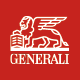 Generali Firmenlogo auf rotem Hintergrund