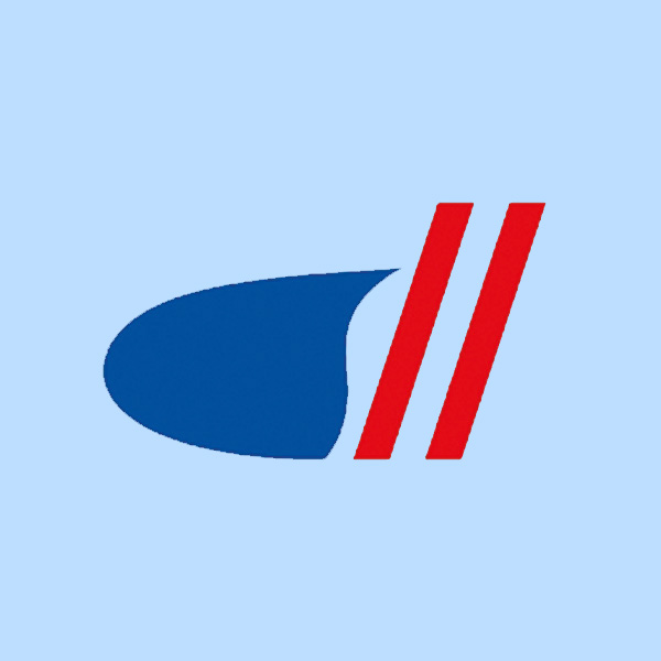 Donau Versicherungen Logo mit einem blauen Tropfen und zwei roten parallelen Streifen auf weißem Hintergrund.