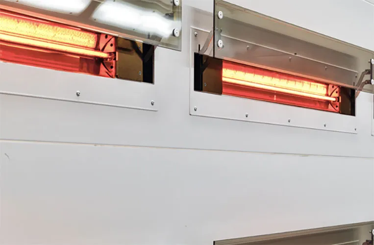 E-Force-maalauskammion infrapunalämmitysjärjestelmä