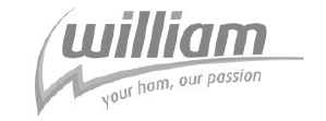 Logo van William met de slogan 'your ham, our passion'.