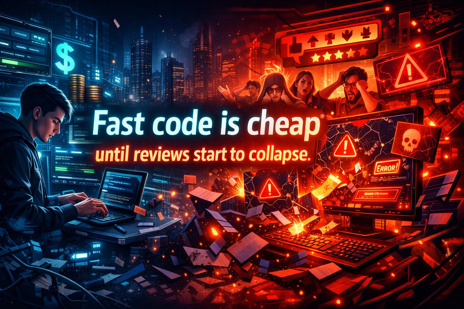 Fast code is cheap until reviews start to collapse