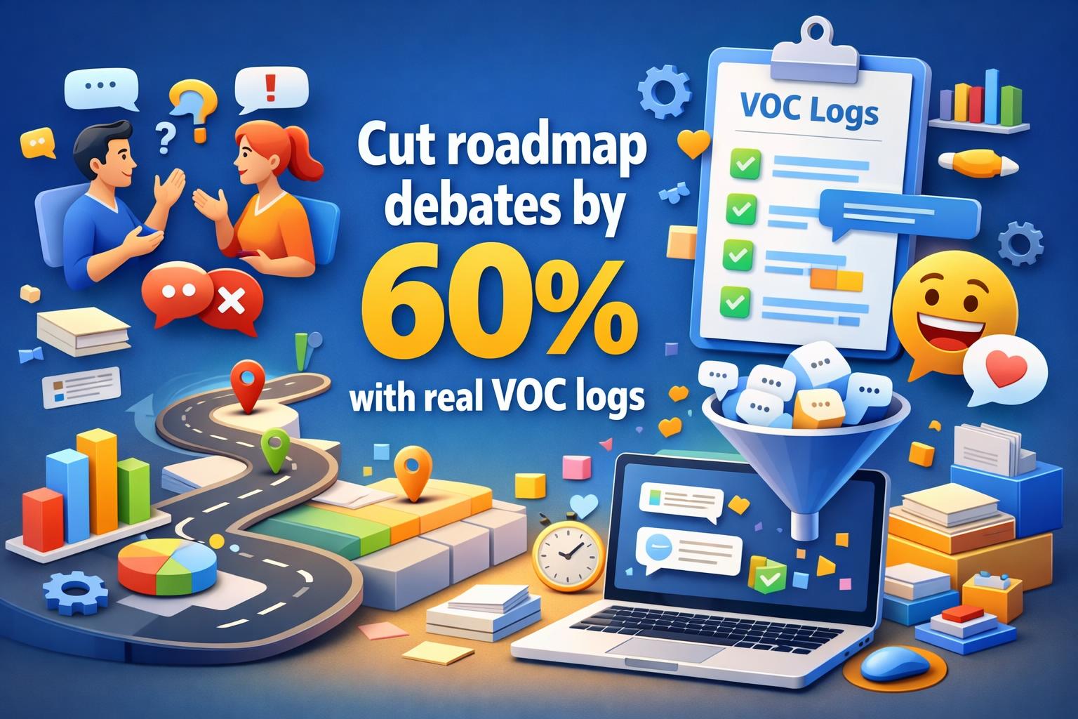 Cut roadmap debates by 60 percent with real VOC logs