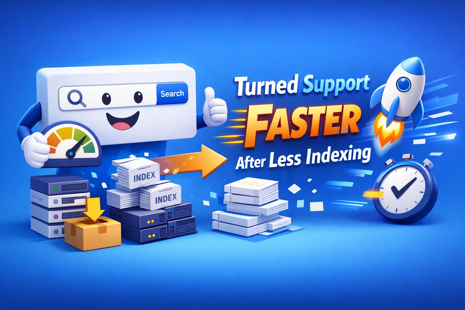 One Search Box Turned Support Faster After Less Indexing