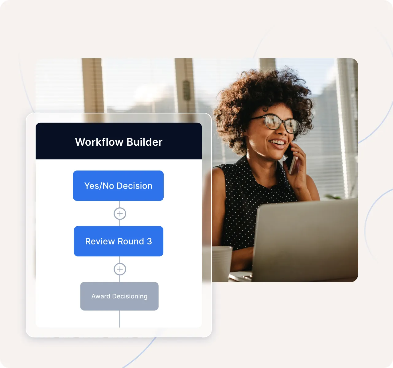 An illustration of a Submittable screenshot showing an email form for scholarship awarding