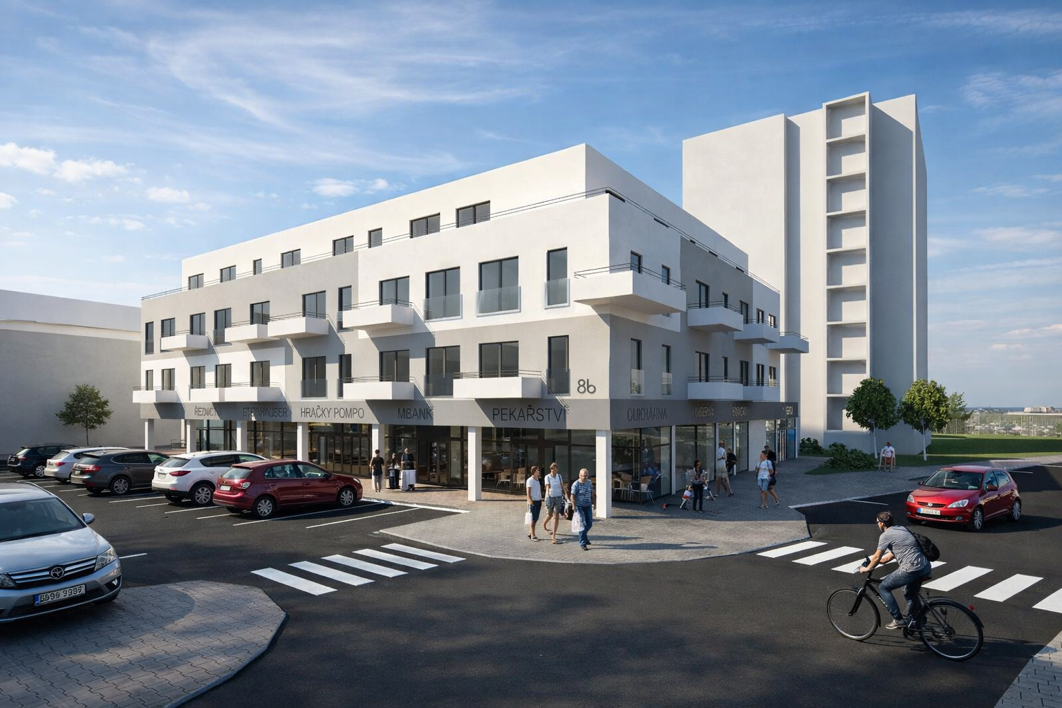 image of finished apartment building (for a general contractor).