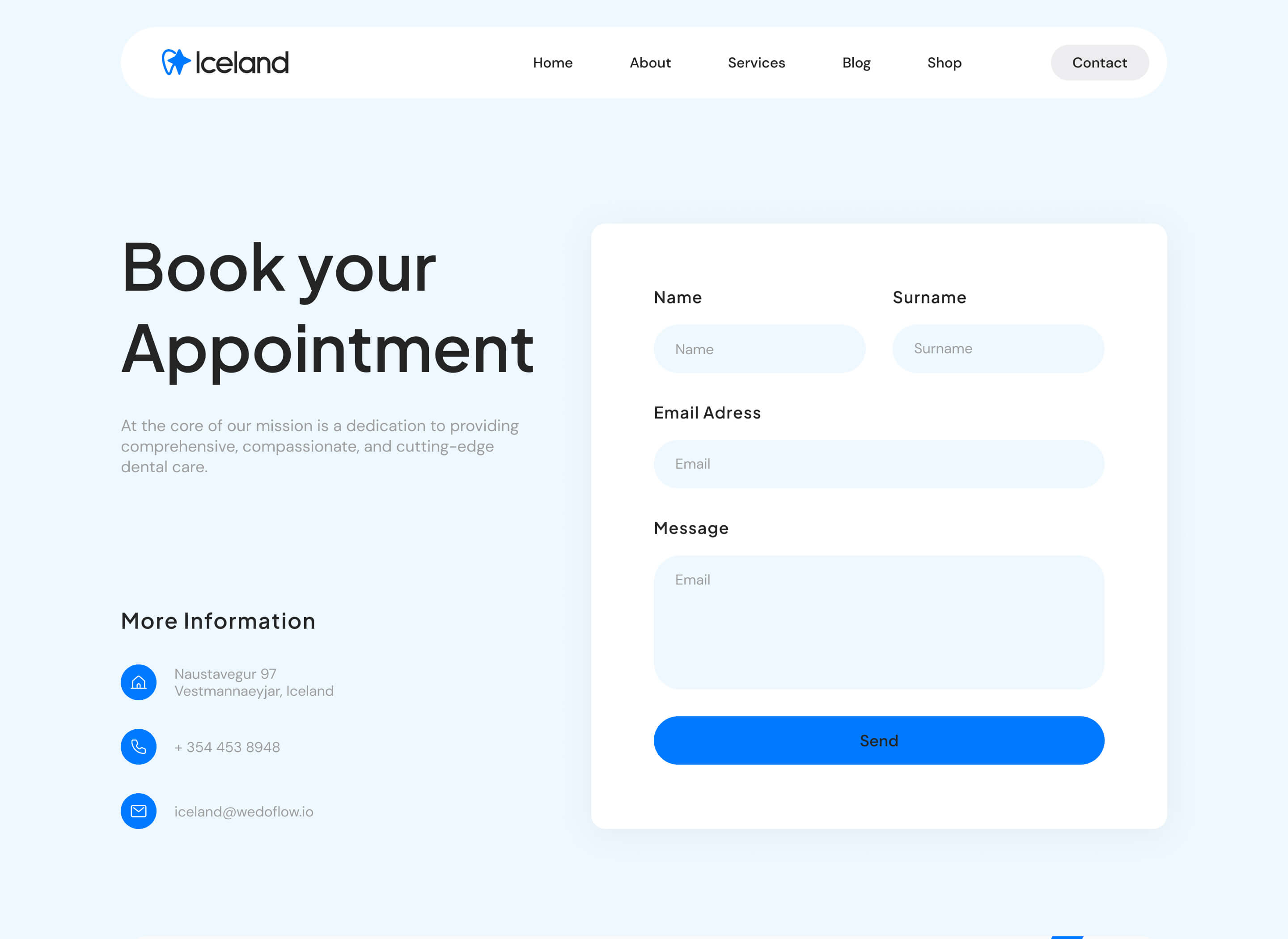 Iceland Webflow Template - Designed by Azwedo.com and Wedoflow.com