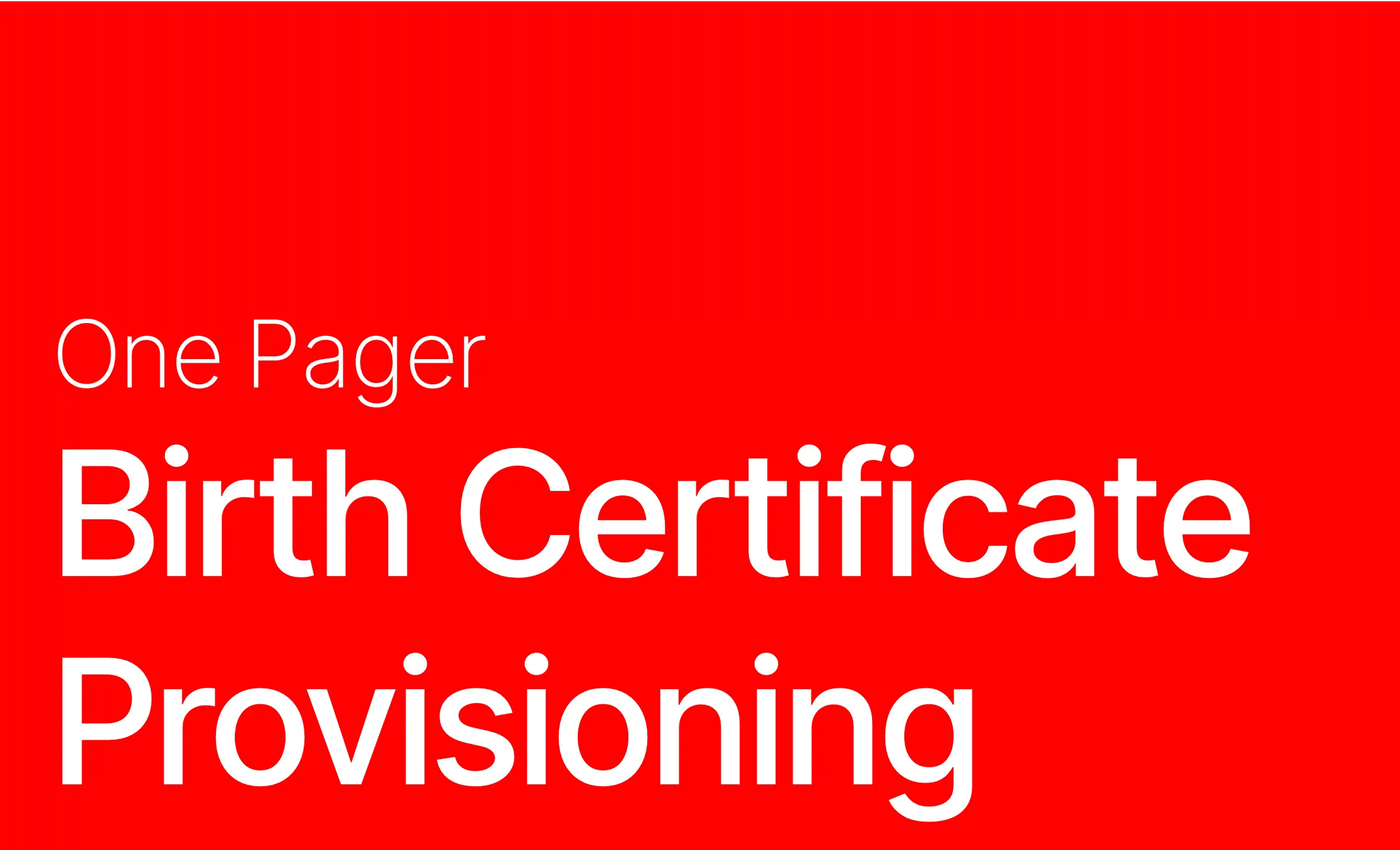 Gapfruit Birth Certificate Provisioning Service