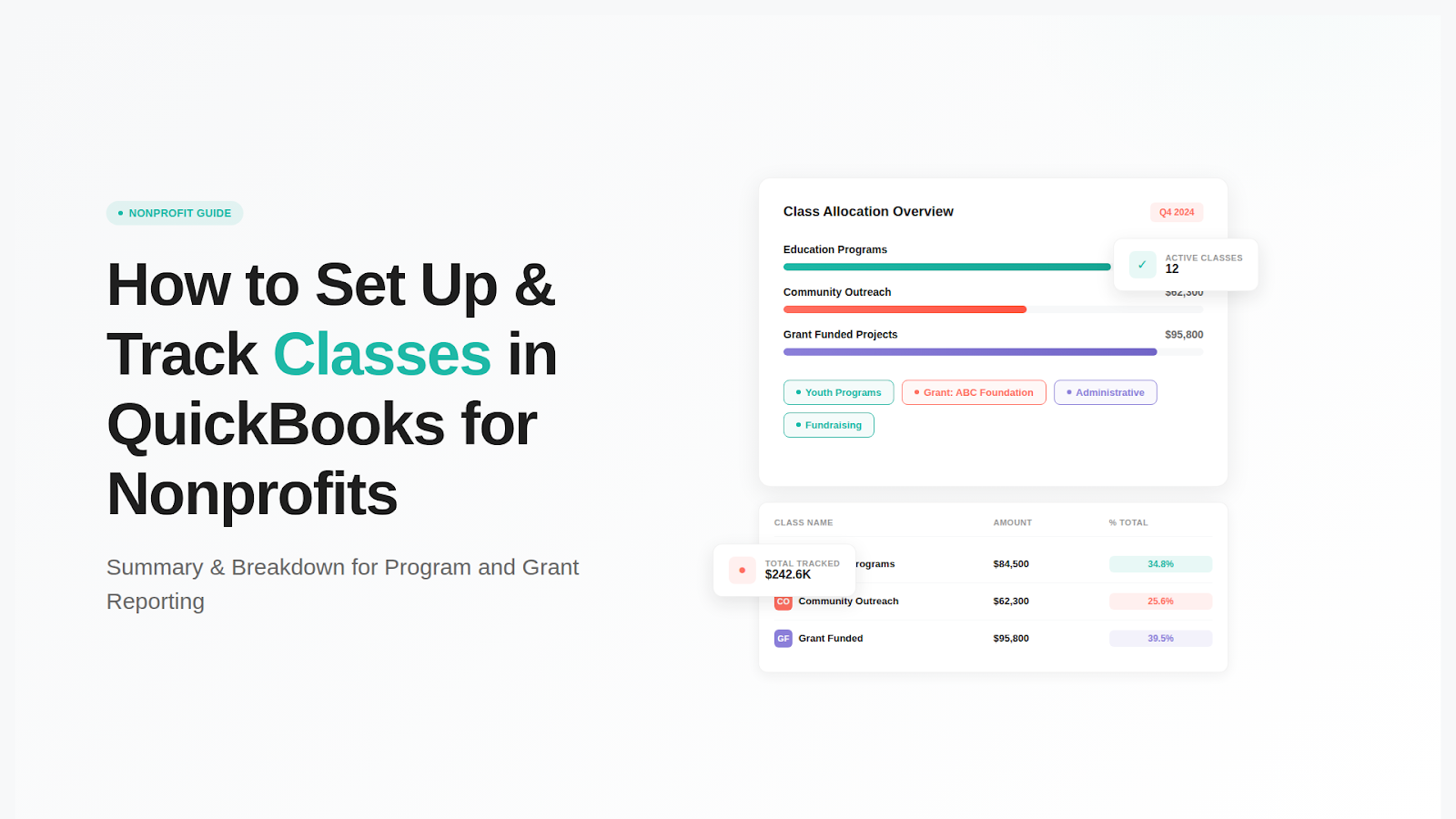 How to Setup & Track Classes in QuickBooks for Nonprofit