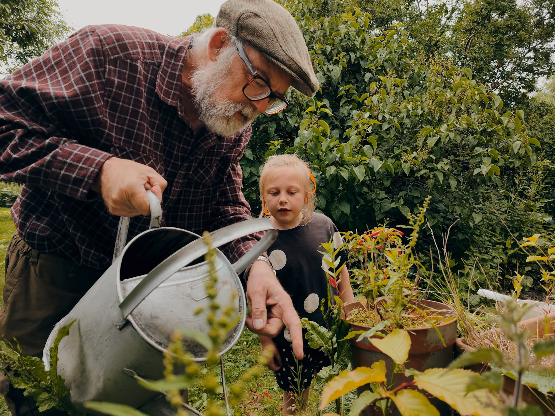 Old man with his Granddaughter