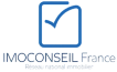 Logo IMOCONSEIL France avec une coche bleue à l'intérieur d'un carré aux coins arrondis.