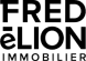 Logo FRED et LION en texte noir avec un design épuré.