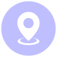 White map location pin icon inside a lavender circle.