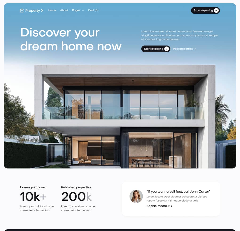 Property X - Home V1 Page - Real Estate Webflow Template