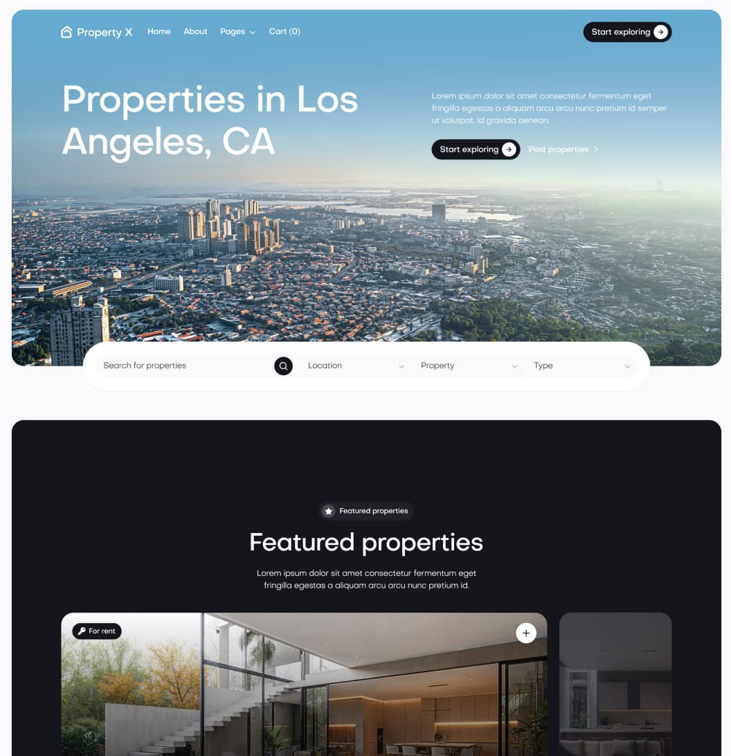 Property X - Properties by Location Page - Real Estate Webflow Template