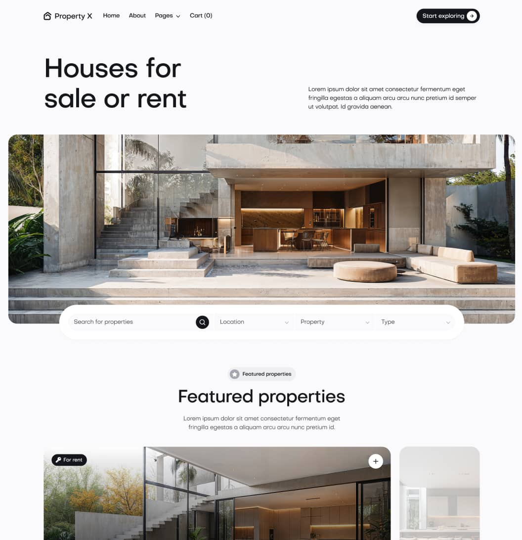 Property X - Property by Type Page - Real Estate Webflow Template