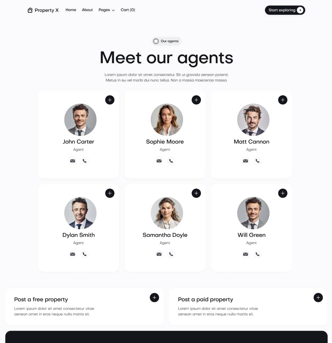 Property X - Agents Page - Real Estate Webflow Template