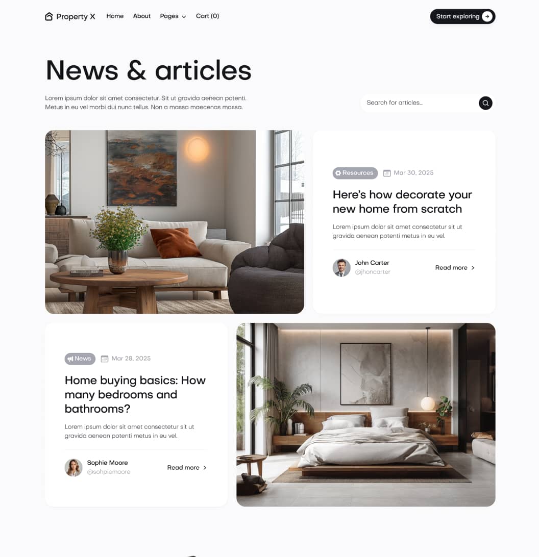 Property X - Blog V3 Page - Real Estate Webflow Template