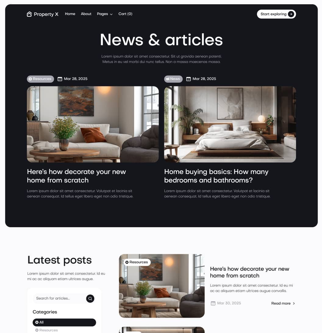 Property X - Blog V2 Page - Real Estate Webflow Template