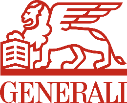 Rotes Generali-Logo mit einem Löwen, der eine Fahne hält.