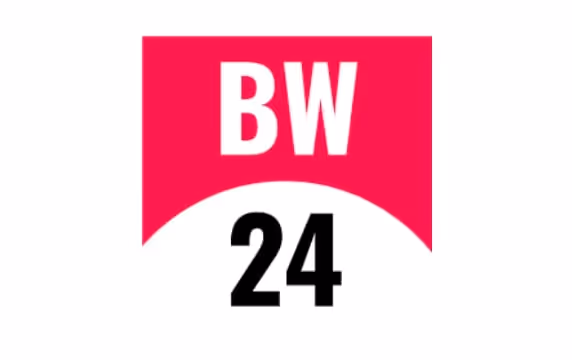 Logo mit weißem Schriftzug BW über der Zahl 24 auf rotem Hintergrund.
