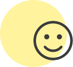 Gelbes rundes Symbol mit einem lächelnden Gesicht in der unteren rechten Ecke.