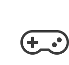 Schwarzes Symbol eines Videospiel-Controllers in einem weißen Kreis.