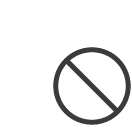 Kreis mit durchgestrichenem Symbol in der unteren rechten Ecke.