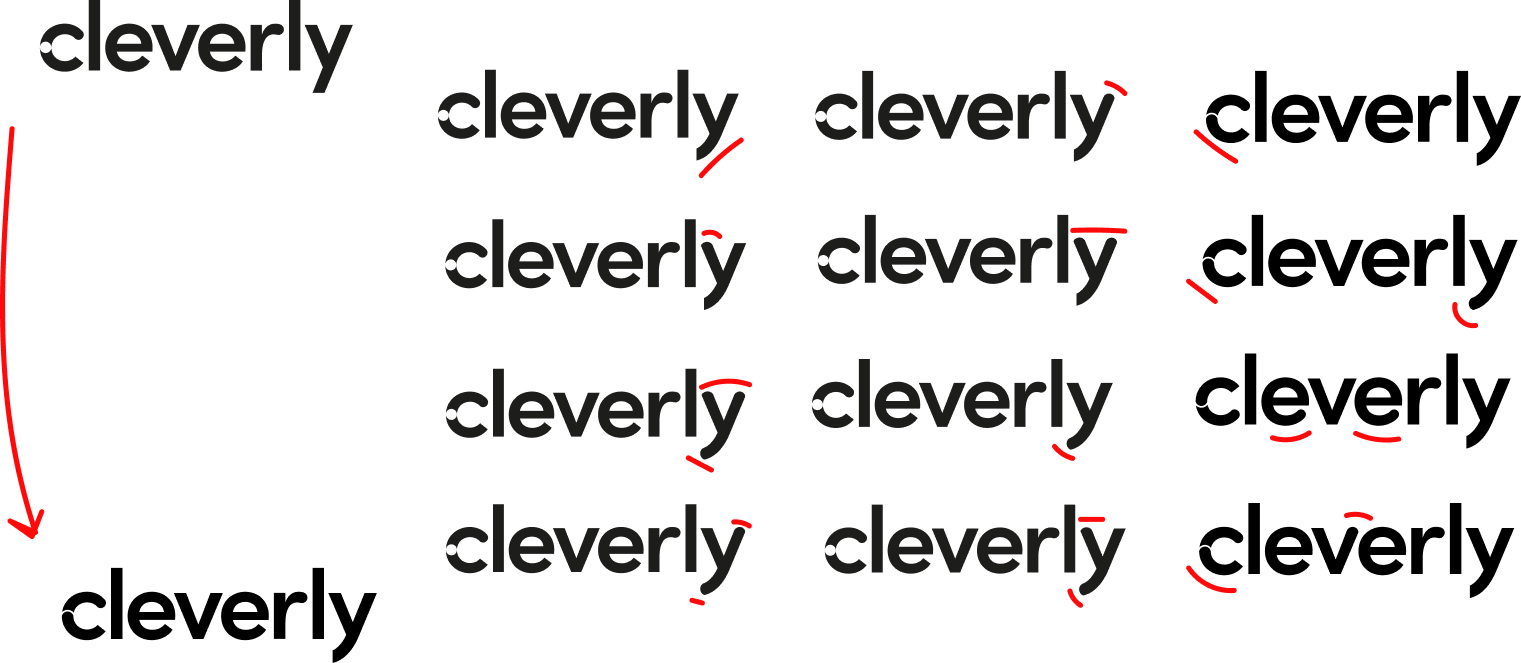 Herleitung des cleverly-Logos aus den Buchstaben c und y