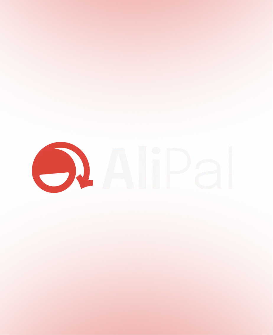 AliPal logo with a red circular symbol and white text on a red background.