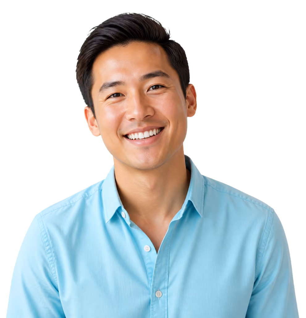 Man smiling confidently during Invisalign treatment