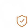 Illustration of a tooth with a shield and checkmark symbolizing dental protection.