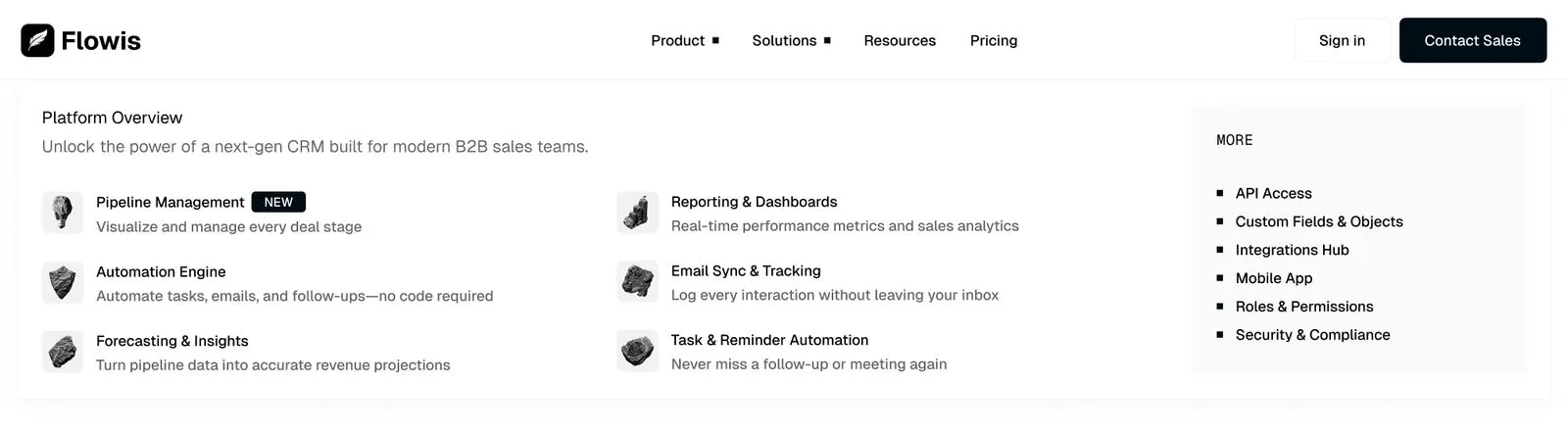 2B SaaS software Webflow template menu1