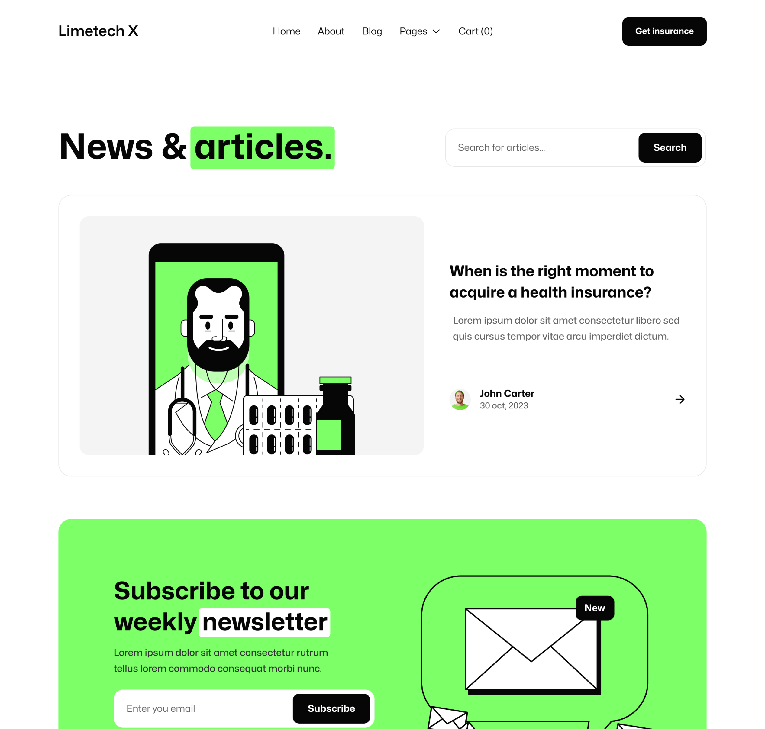 Limetech X - Blog V1 Page - Insurance And Tech Webflow Template