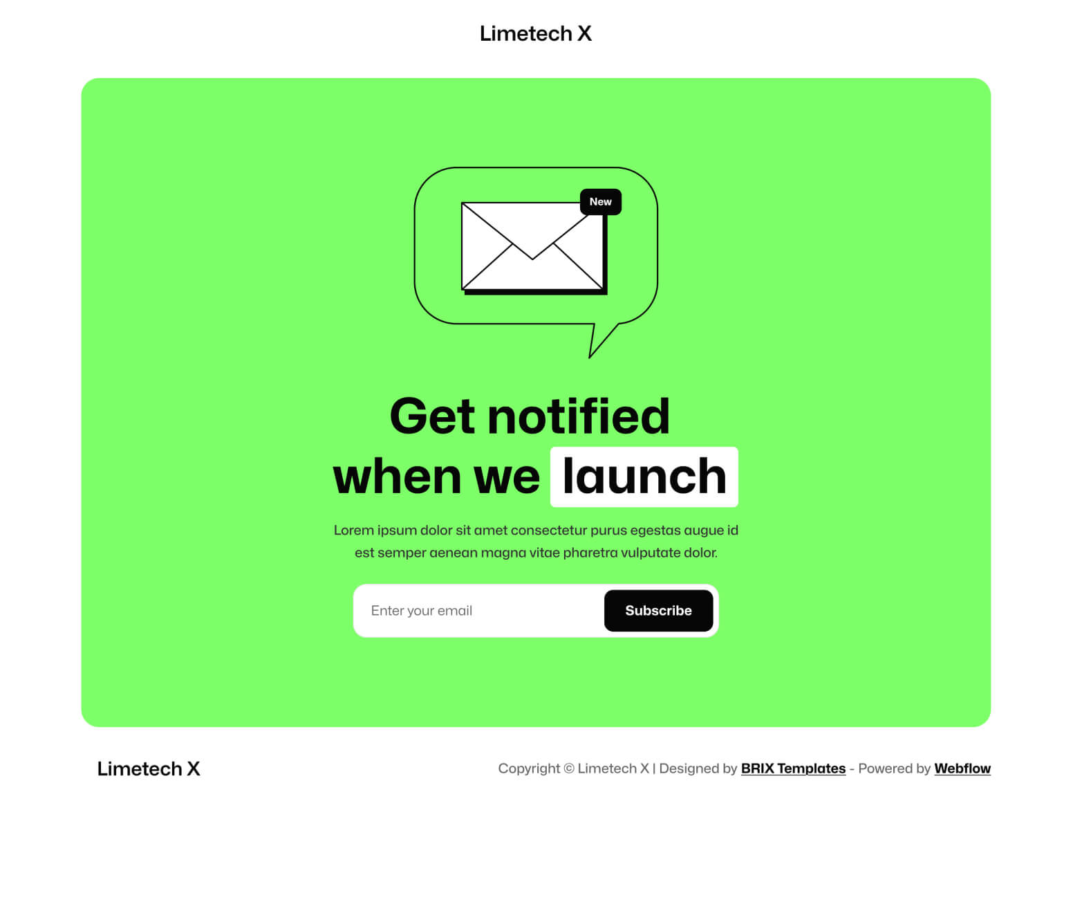 Limetech X - Coming Soon Page - Insurance & Tech Webflow Template