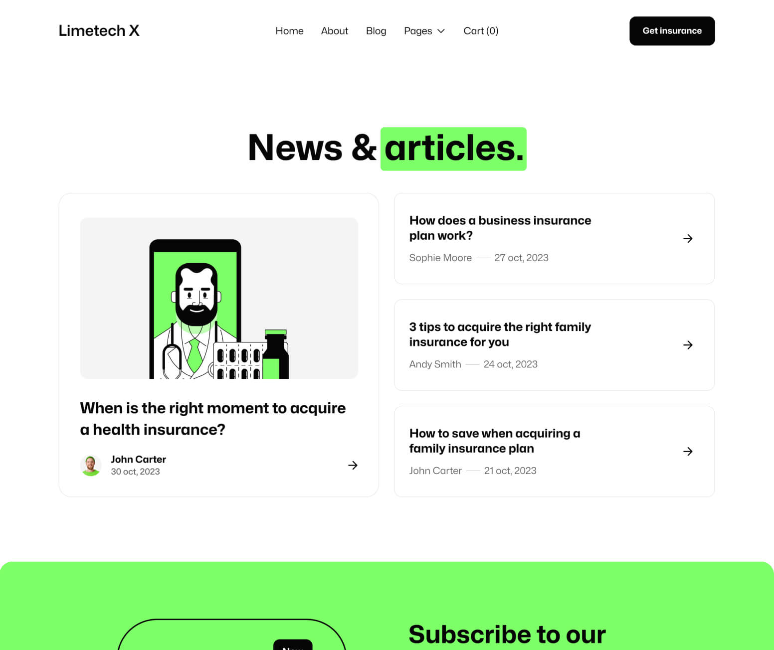 Limetech X - Blog V2 Page - Insurance & Tech Webflow Template