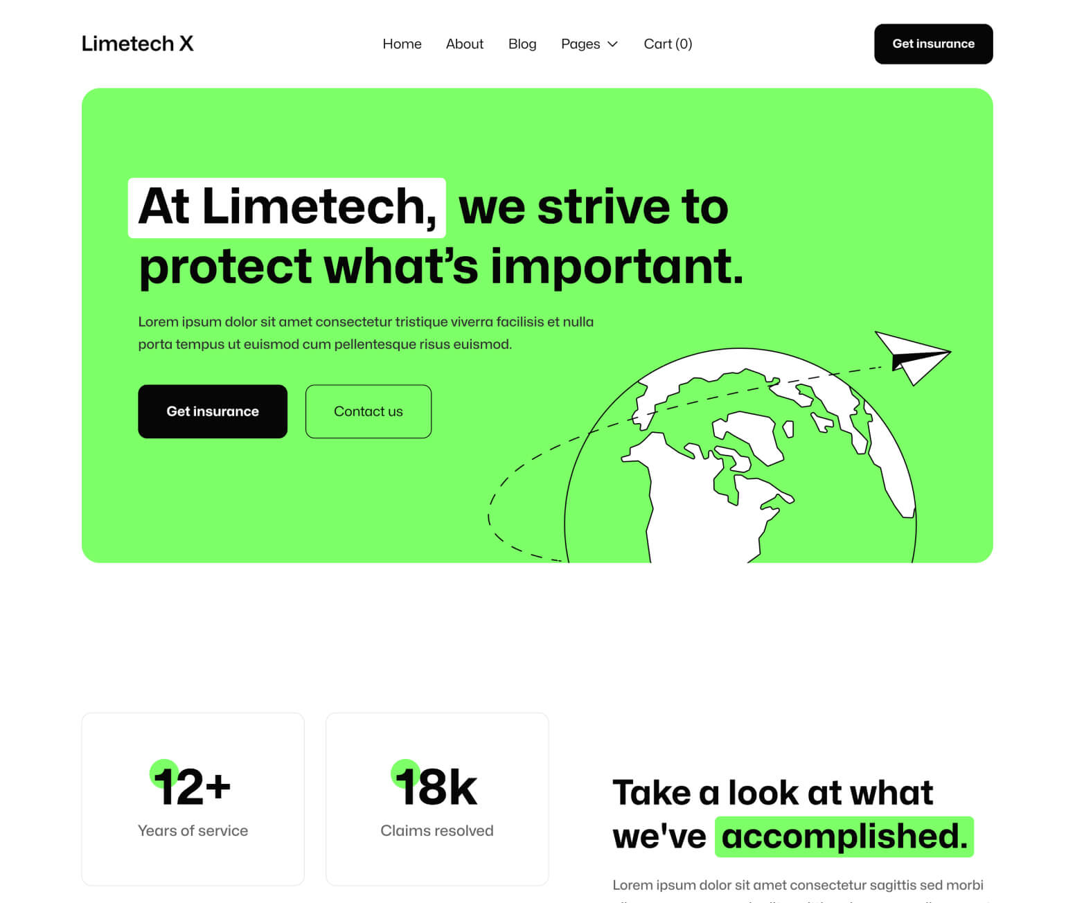 Limetech X - About Page - Insurance & Tech Webflow Template